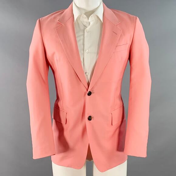 ALEXANDER MCQUEEN Size 40 Pink Wool Mohair Slim Fit Single Breasted Sport Coat - Picture 1 of 9